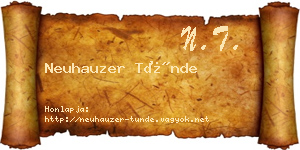 Neuhauzer Tünde névjegykártya